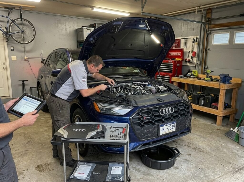 Audi Q5 engine service in Dubai at Audi specialist repair shop