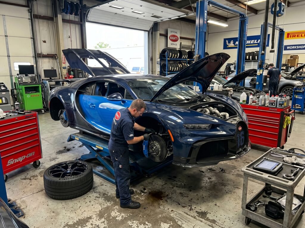 Bugatti Chiron engine repair and diagnostics service in Dubai by Auto Doctor Vehicle Service