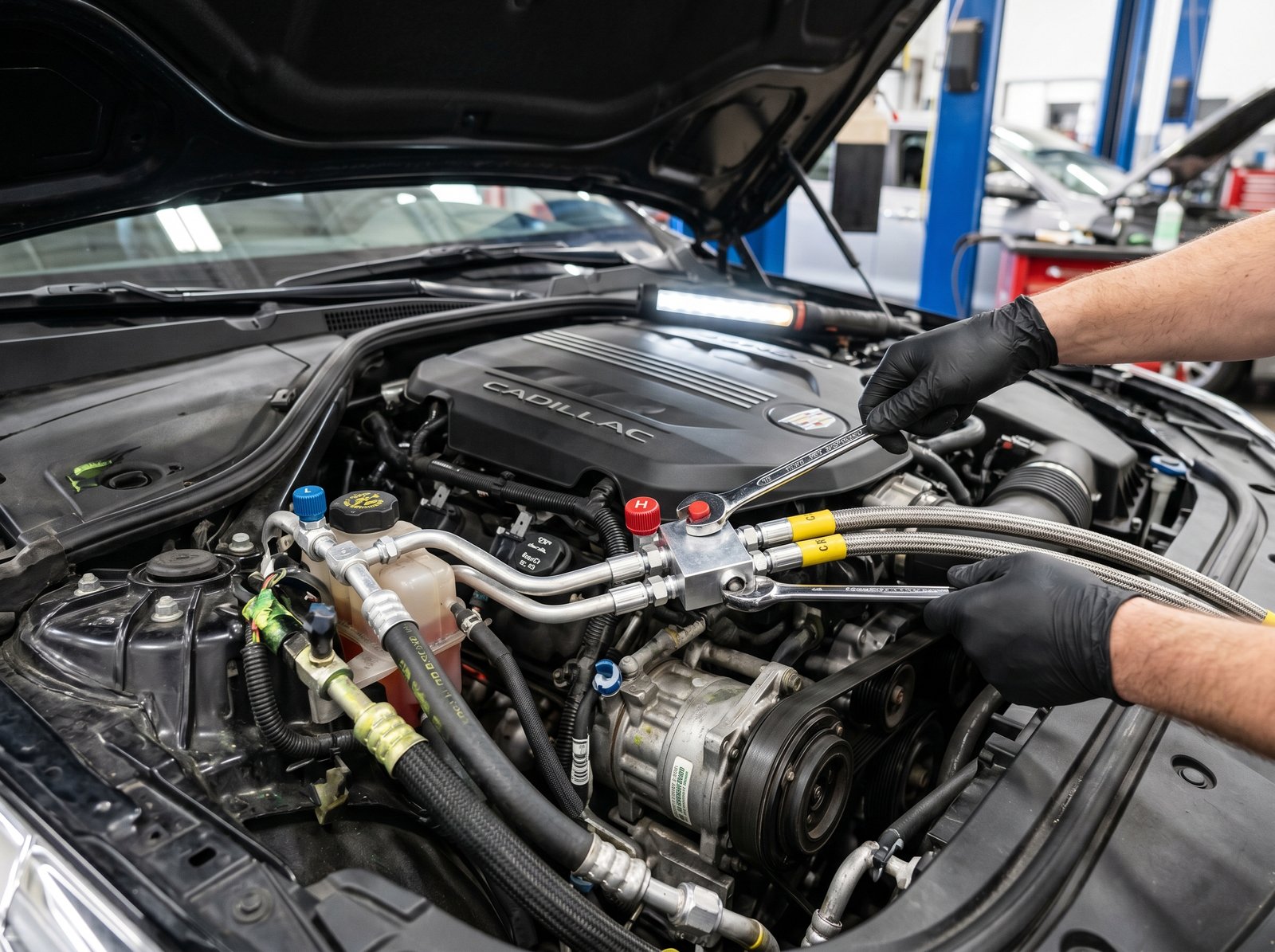 Cadillac AC High & Low Pressure Hose Leak Repair