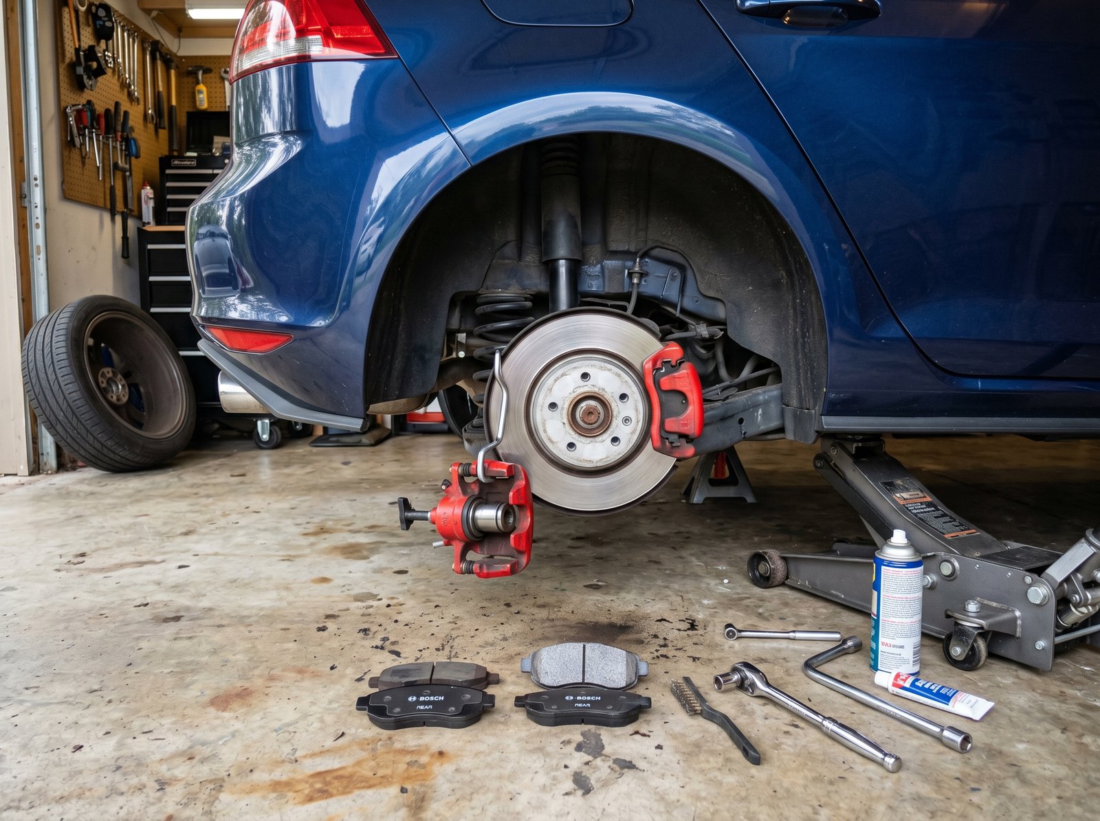 Car Rear Brake Pads Change